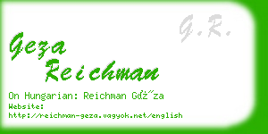 geza reichman business card